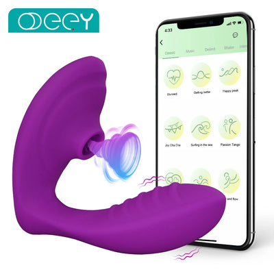APP Bluetooth Vagina Sucking Vibrator 20 Modes Vibrating Sucker Oral Sex Suction Clitoris Stimulator Erotic Sex Toys for Women