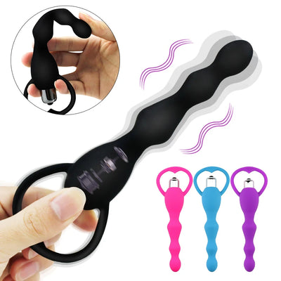 Vibrating Anal Plug Prostate Massage Soft Anal Beads Butt Plug Vibrators Sex Toys For Couples Butt Plug Silicone Adult Products