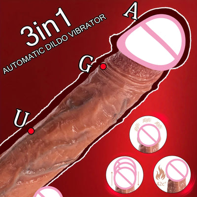 Telescopic Vibrating Thrusting Sex toys Realistic Dildo Female Masturbation with Suction Cup Penis Remote Control Dick for Women