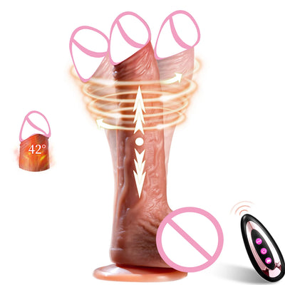 Wireless Remote Control Vibrator Dildo Heated Retractable Big Penis Female G-spot Stimulator Vaginal Massager Sex Toy for Women