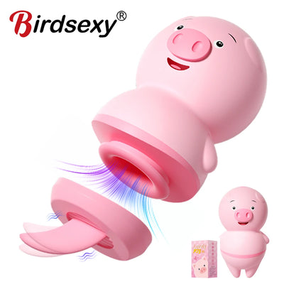 ongue Licking Vibrator For Women 6 Modes Cute Sexy Pig Sex Toys Clit Stimulator G-Spot Nipple Female Masturbator Couples Toys