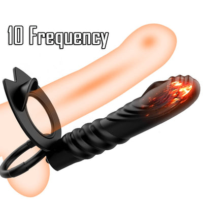Frequency Double Penetration Anal Plug Dildo Butt Plug Vibrator for Men Strap on Penis Vagina Plug Adult Sex Toys for Couples