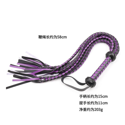 Factory Direct Adult Sex Toys Men and Women Sex Equipment Training Leather Braided Whip 8 Shares Multiple Whip