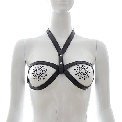 Foreign Trade Hot Sale Leather Chest Strap Breast Mimi Nipple Female Sexy Underwear Passion Bondage Belt Factory Direct Wholesale