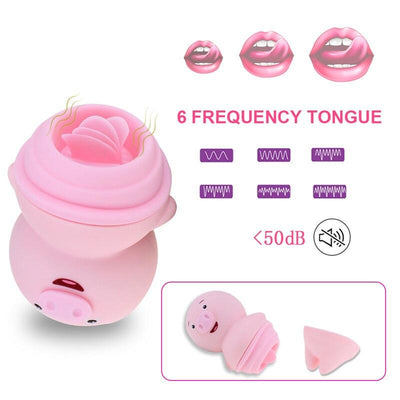 Adult Erotic Female Masturbator Clitoris Stimulator Nipple Massager Cute Pig Tongue Licking Vibrator Sex Toys for Woman Products