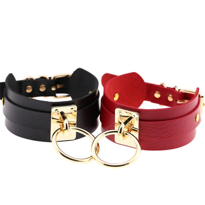 Adult Sex Toys Big O Ring Neck Collar BDSM Slave Bondage Fetish Cosplay Adult Games Leather Necklace Erotic Neckband For Woman