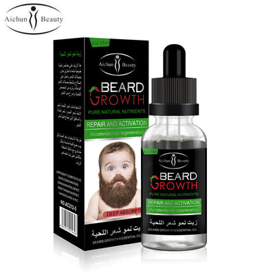 Aichun Beauty Men Moustache Beard Essential Oil Beard Growth Fast Enhance Facial Whiskers NutritionRepair Growth