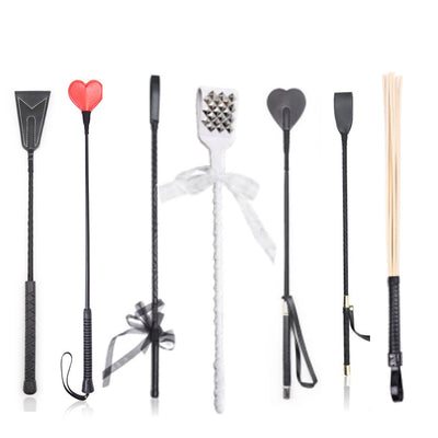 BDSM Bondage Ratton Whip ,Straight Leather Prop Flogger Whip ,Spanking Cane Riding Crop Stick, Exotic Costumes SM Play Sex Toys