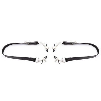 BDSM Bondage Restraint Wrap Around Thigh Spread Labia Spreader Straps With Vagina Clamps Humiliation Play Nipple Clamps Roleplay