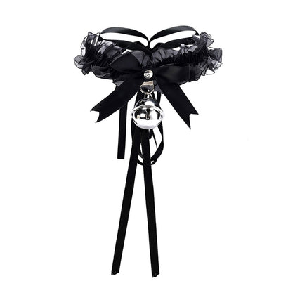 BDSM Bondage Restraints Neck Collar Sex Toys for Couples Black Lace Collar with Bell Fetish Slave Exotic Accessories for Women