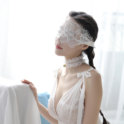 Black Sexy Mask Blinder Blindfold Erotic Fetish Bdsm Slave Restraint Adult Game Sex Toy Product For Women Lady Lace Mask Cutout