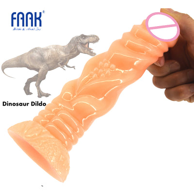 2017 Animal Dildo Dinosaur Penis Screw Thread Anal Plug Partical Dildo Suction Cup Butt Plug Beads Sex Products Sex Toys
