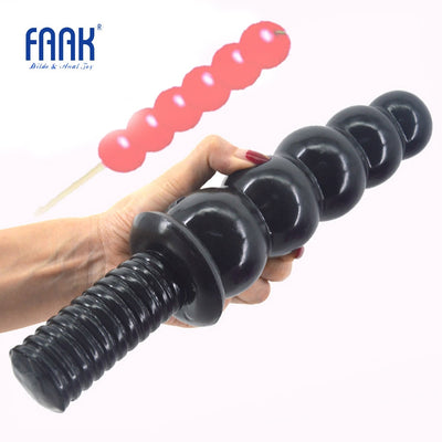 FAAK anal sex toys beads dildo big dong anal plug screw handle butt plug huge penis 2.36" thick 11.2"long dick anal dildo