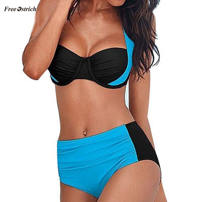 Free Ostrich Clothes Lingerie Women High Waist Padded Push-up Biquini Set Jumpsuit Bathing Suit Underwear Monokini Suit Summer