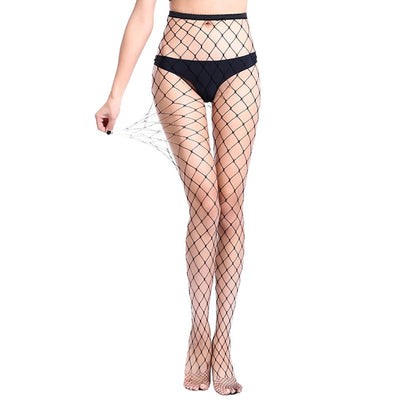 Hot Selling Women's Long Sexy Fishnet Stockings Black Elastic Pantyhose Mesh Stockings Lingerie Skin Thigh High Stocking WW24