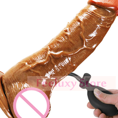 Inflatable Huge Realistic Dildo Suction Cup Real Big Penis Dong Sex Toys for Women Masturbation Anal Plug Adult Sex Toys