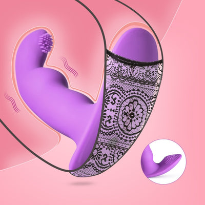 Lay on Wearable Butterfly Dildo Vibrator Female Masturbator G-spot Clitoris Stimulator Anal Massage Adult Sex Toys for Women