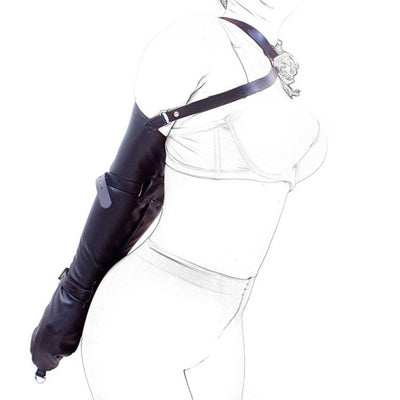 Leather Bondage Arm Binder Body Harness Sleeves,Over Shoulder Armbinder Restraint Laced Straight BDSM Sex Toys for Couples