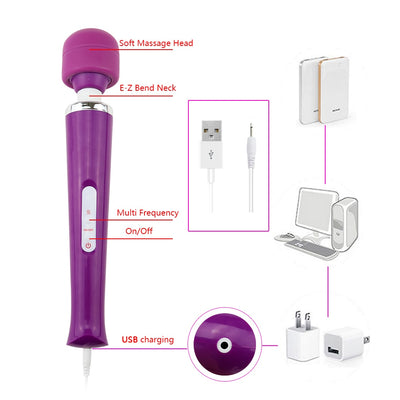 Man Nuo 10 Speed Ultra Powerful Big Vibrator Body Massager AV Stick G-spot Stimulator Sex Product Sex Toy for Women USB Charging