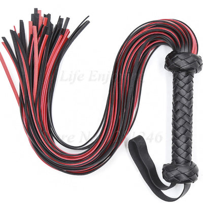 New BDSM PU Leather Whips Adults Tassel Tails Bondage Flogger Handle Spanking Knout Sex Slave Game Flirt Erotic Toys For Couples