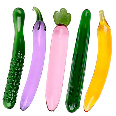 Pyrex Glass Dildo Artificial Penis Realistic Dildos For Women Fruit Vegetable Shape Female Masturbation Device Anal Plug Sex Toy