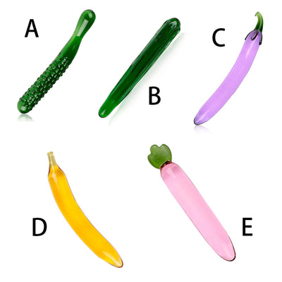 Pyrex Glass Dildo Artificial Penis Realistic Dildos For Women Fruit Vegetable Shape Female Masturbation Device Anal Plug Sex Toy