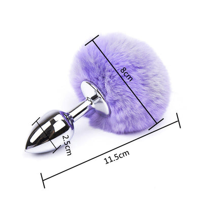 Rabbit Tail Anal Plug Stainless Steel Fox Tails Butt Plug Anal Toys Erotic Cosplay Sex Toys for Women Men Couple Adult Sex Toys