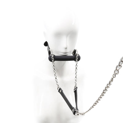 SMLOVE Leather Harness Mouth Silicone Dog Bone Ball Gag Leash BDSM Bandage Couples Flirting Sex Products Sex Toys Adult Games