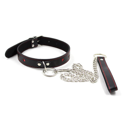 Sexy PU Leather Chain Collar with Leash BDSM Bondage Fetishs Necklace Adult Lingerie Sex Accessories for Woman Jeux Sexuel