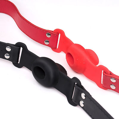 Silicone Mouth Gag Extender Ball Oral Fixation Erotic Toys PU Harness Strap Belt Bdsm Bondage Costume Face Mask Games for Adults