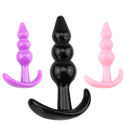 Soft Silicone Anal Butt Plug Prostate Massager Adult Gay Products Anal Plug Beads Erotic Sex Toys For Men Women