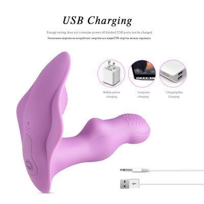 Strapon Dildo Vibrator Invisible Butterfly Vibrating Panties Clit Stimulator Masturbator Anal Vibrator Adult Sex Toys for Women