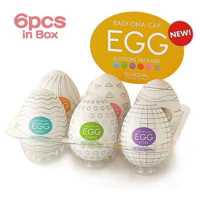 Tenga 6pcs Egg Masturbation Man Portable Male Masturbation Reality Vaginal G Spot Sex Toys for Men Stimulating Penis Massager 18