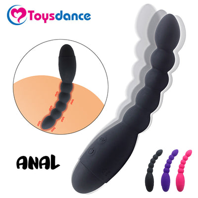 Toysdance 10 Speed Anal Vibrator For Adult Couples Silicone Butt Plug Prostate Massager Anal Beads Sex Toys Flexible Powrful