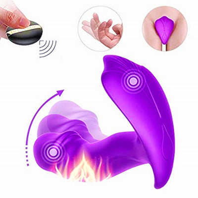 Wearable G Spot  Heating Butterfly Vibrator Sextoy Female Vibrator for Two Vibrating Panties Erotic Goods Sex Trusk Sex Shop.