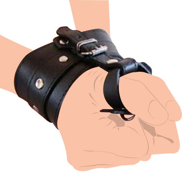 CamaTech PU Leather Hand Wrist To Thumbs Cuffs Bondage Belts Cosplay BDSM Ankle Wrist Hogtie Strap with Toes Restraints Sex Toys