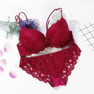 Lingerie Pink Sujetador Transparente Panties and Bra Set Underwear Set Women Japanese Fashion Conjunto